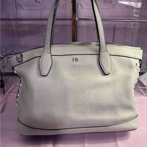 Henri Bendel Cream Leather Tote Bag